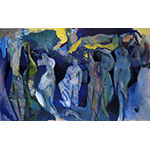 Entities in Procession, 1998-00, acrylic on wood, 76 x 121 cms