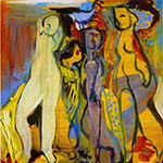 Reunion, 1998, acrylic on wood, 30 x 30 cms