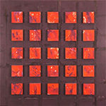 Ensemble (Red and Violet), 2008, acrylic on wood, 99 x 99 cms